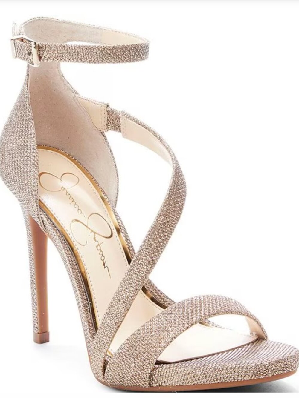 Jessica Simpson Rayli Metallic Champagne Dress Sandals